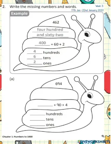 YR2 Place value WB 9-12