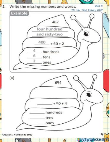 YR2 Place value WB 9-12