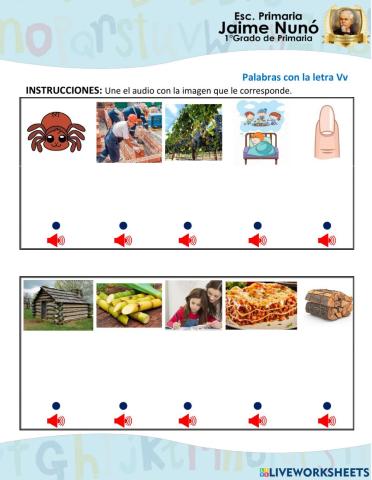 Escucha y une el audio con la imagen Letra Ññ