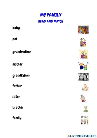 My family. Read and match