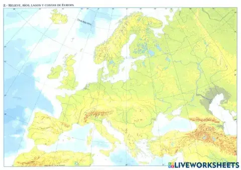 Mapa Físico de Europa