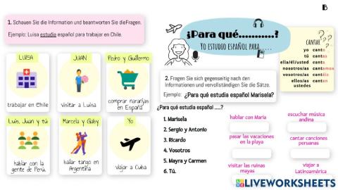 Juego de rol- para qué estudias espanol - Alumno B