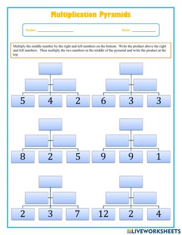 Multiplication Pyramids 1