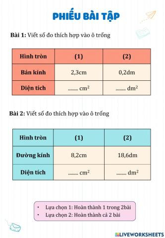 Diện tích hình tròn