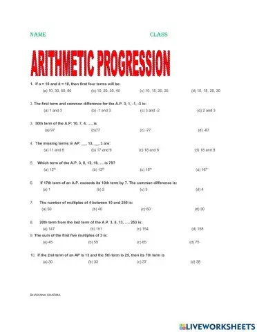 Arithmetic Progression