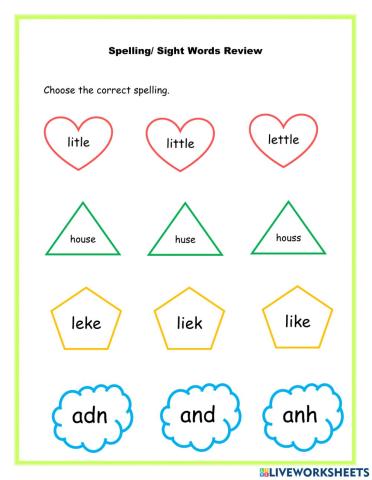 Sight words review