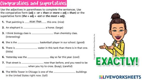 Comparative and superlative adjective