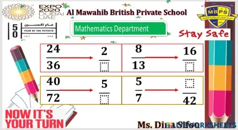Equivalent fractions.