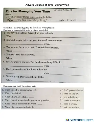 When Adverb Clause of Habit- Ventures 3 Unit 6