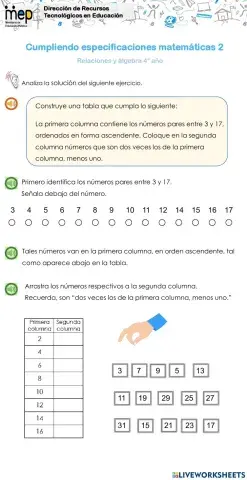 Cumpliendo especificaciones matemáticas 2