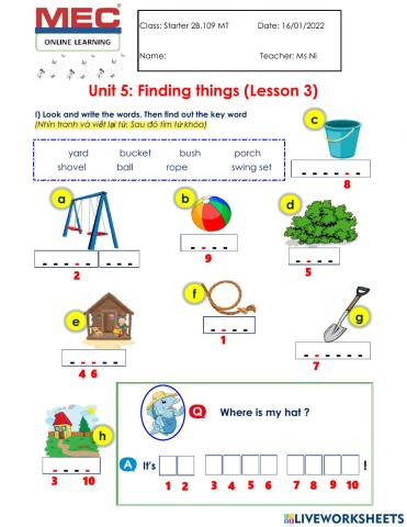 Finding things around the house