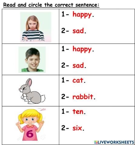 Look and choose the correct word