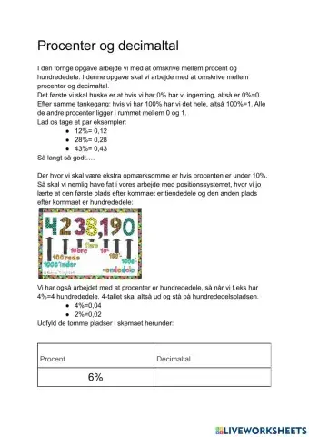 Procenter og decimaltal