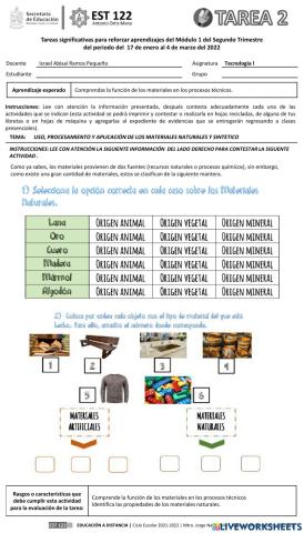 Materiales naturales y sintéticos