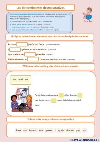Los determinantes demostrativos