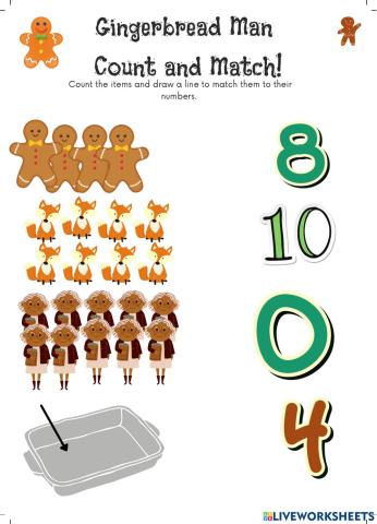 Gingerbread Man count and Match
