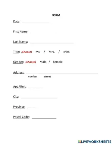 Personal Info Form