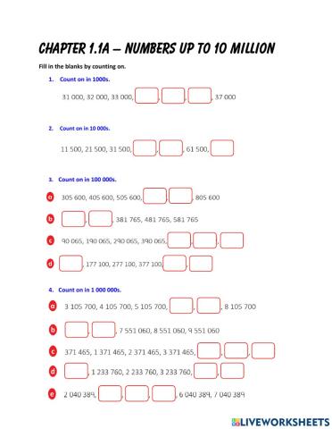 CHAPTER 1.1A - NUMBERS UP TO 10 MILLION (YEAR 5) share