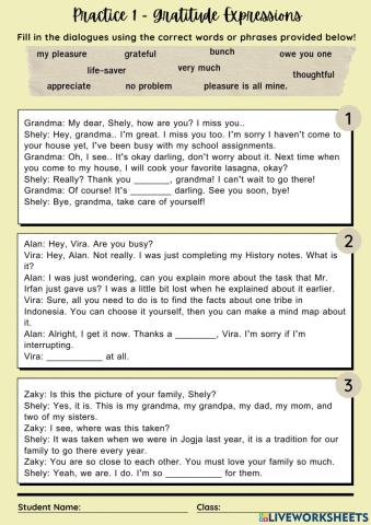 Expressions of Gratitude