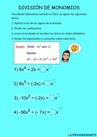 Divisiòn de monomios