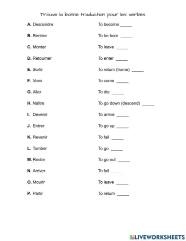 Vandertramp verb translations