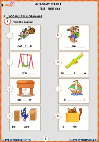 Academy stars 1 - Unit 6-5 test