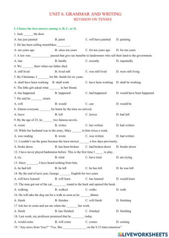 Grade 12 review tenses