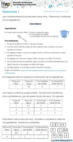 Identificar relaciones matemáticas 1