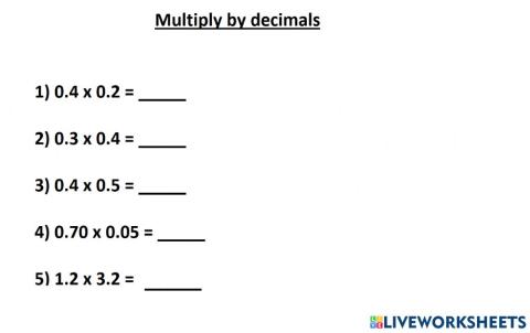 Multiply by Decimals