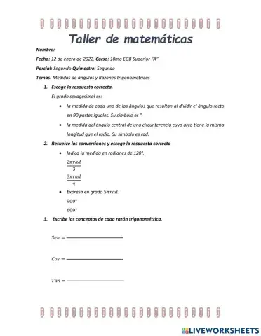 Razones trigonometricas