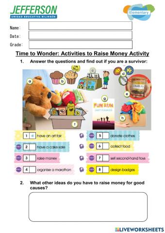Time to Wonder: Activities to Raise Money