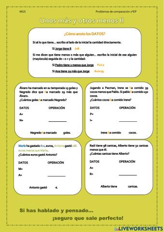 Problemas de comparación II