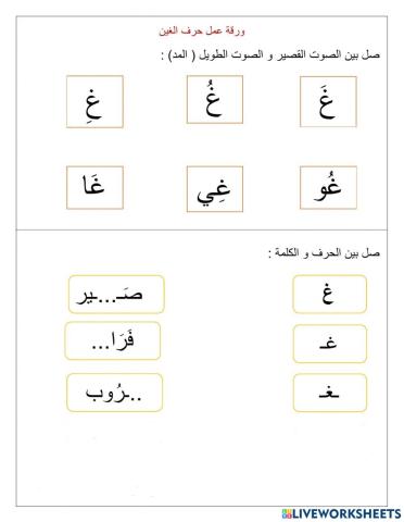 مدود حرف الغين