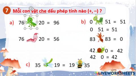 Ôn tập phép cộng và phép trừ