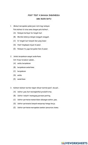 Post Test 4 Bahasa Idonesia