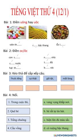 Tiếng Việt thứ 4 (12-1)