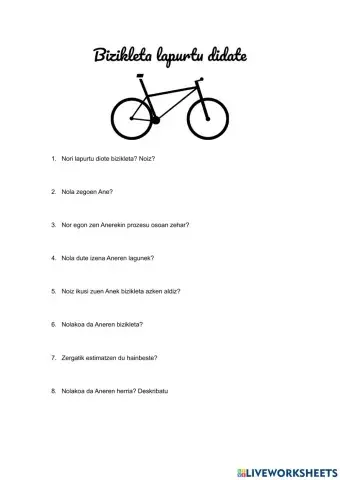 Bizikleta lapurtu didate liburua