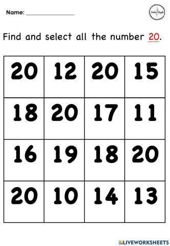 Find number 20