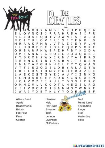 The Beatles wordsearch