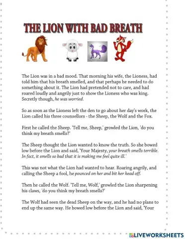 The lion with bad breath