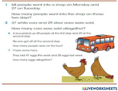 Addition word problems