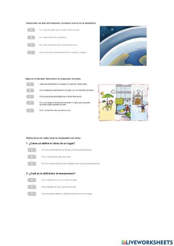 La atmósfera, el tiempo y el clima