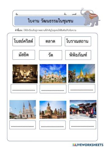 ใบงานที่ 1 วัฒนธรรมในชุมชน