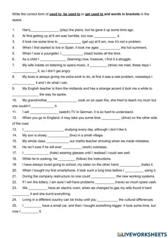 Used to - be used to - get used to