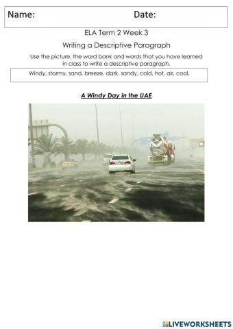 Writing A Descriptive Paragraph