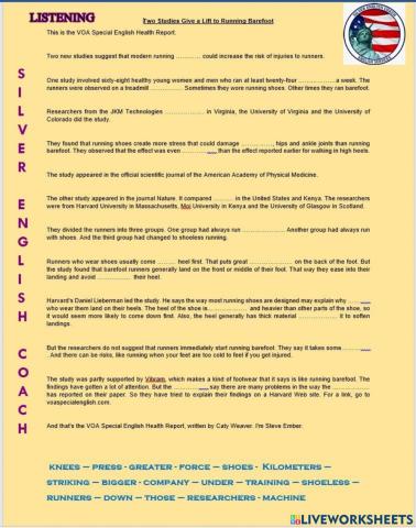 Listening - two studies give A LIFT TO RUNNING BAREFOOT