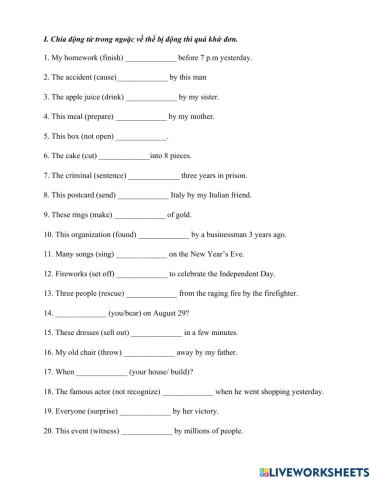 The past simple passive