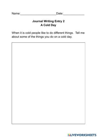 Journal Writing: A Cold Day