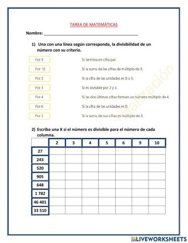 Criterios de Divisibilidad