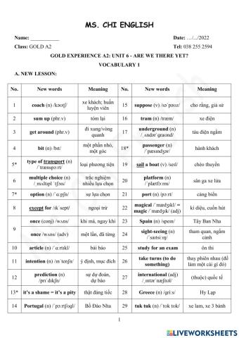 17.01.22-Gold A2-U6-Vocab 1